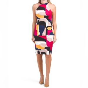 🎉LAST PIECE 🎉TRINA TURK Emotion Abstract Halter Ponte Dress